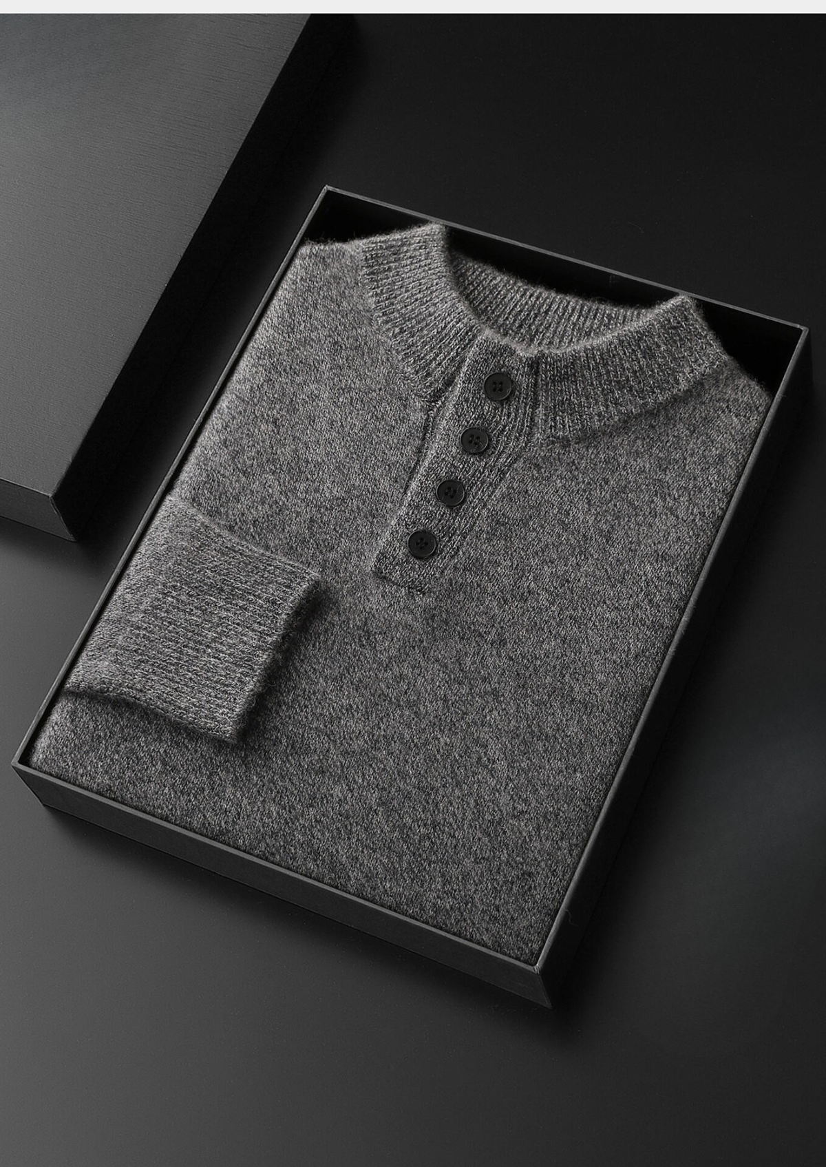 Pure Cashmere Light Gray Button Sweater | Solmar