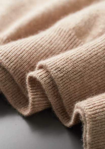 Premium Cashmere Classic Crewneck T-Shirt - Light Beige | Solmar