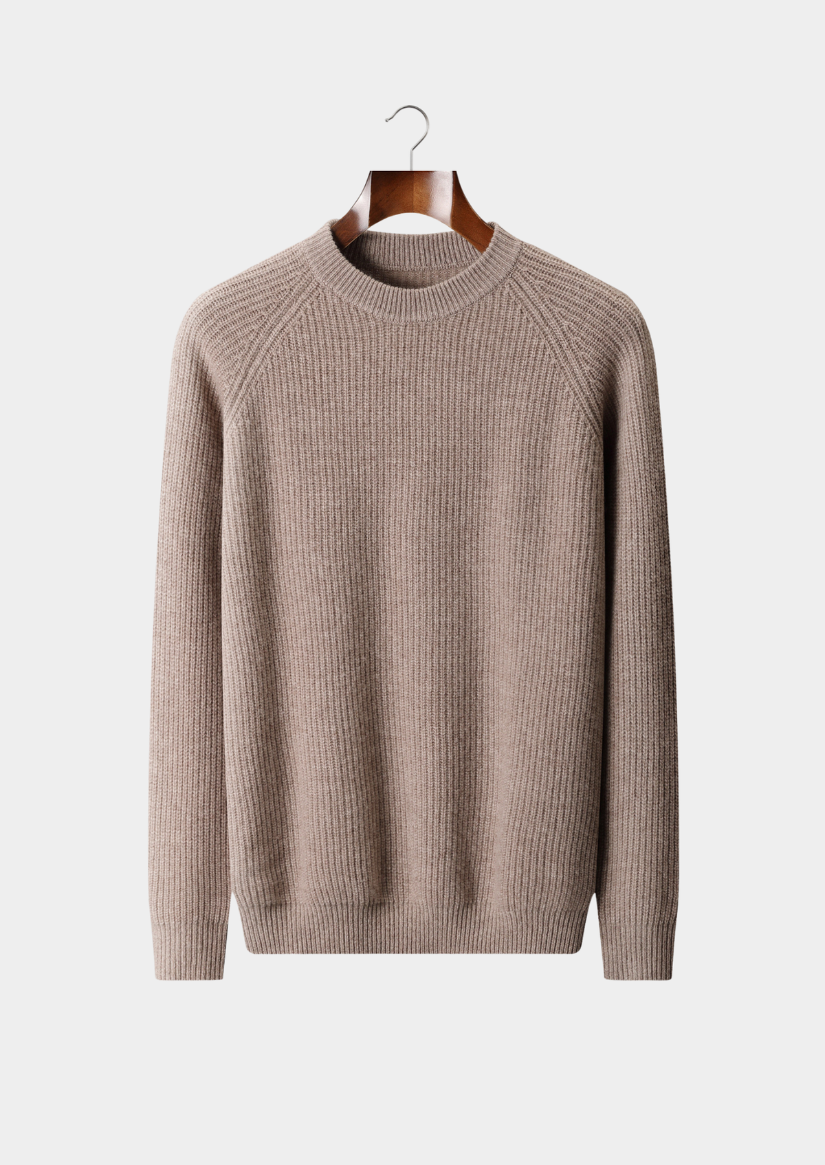 Pure Extra-Fine Merino Wool Ribbed Raglan Crewneck | Solmar