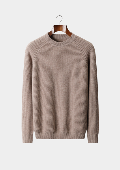 Pure Extra-Fine Merino Wool Ribbed Raglan Crewneck | Solmar