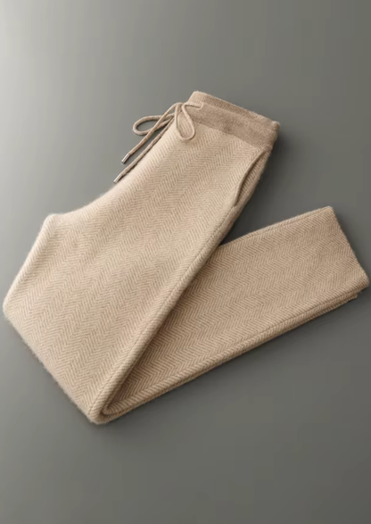 Pure Extra-Fine Merino Wool Sand Herringbone Set | Solmar