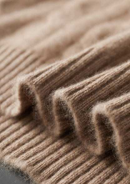 Pure Cashmere Sand Cable Knit Hoodie | Solmar