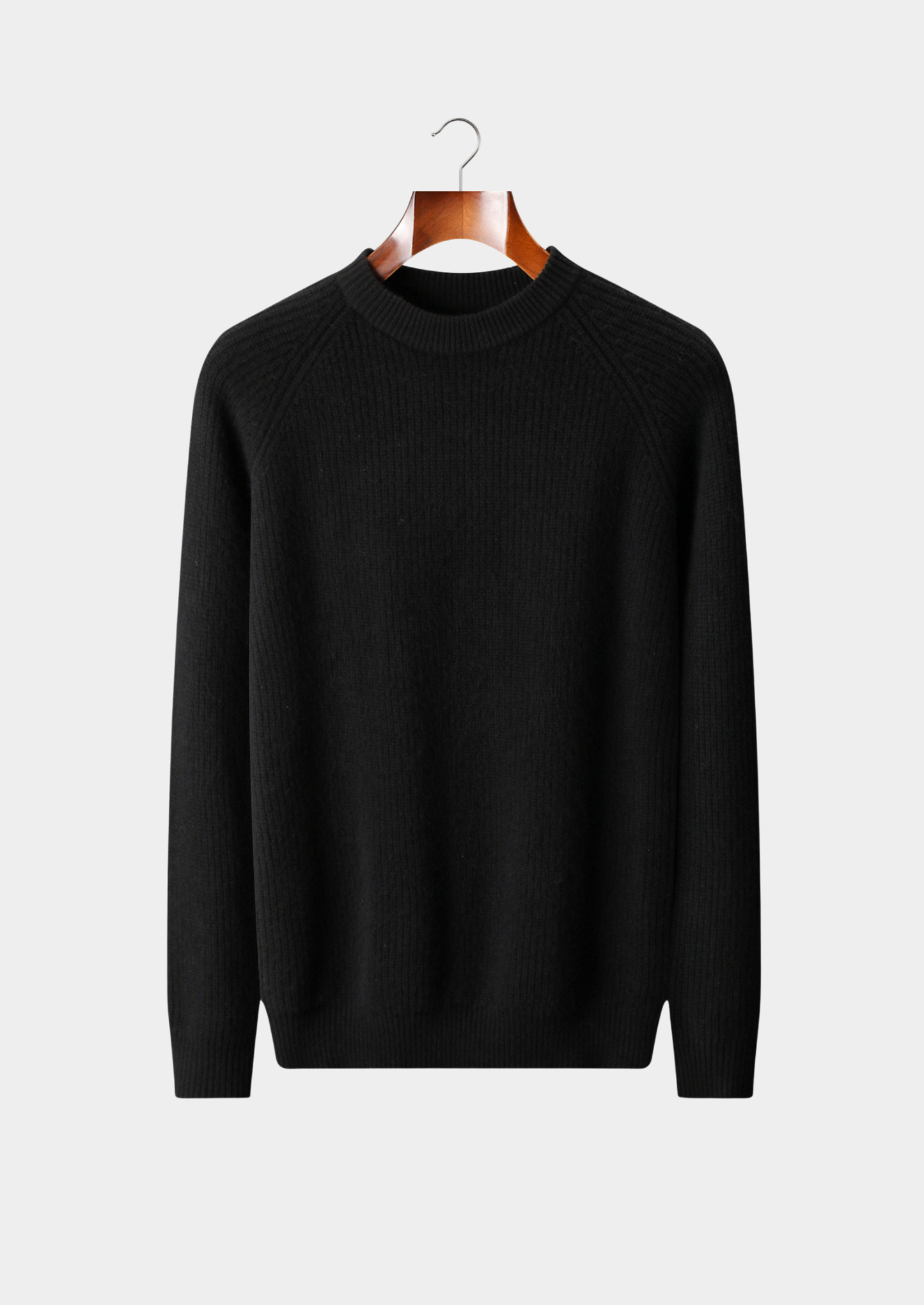 Pure Extra-Fine Merino Wool Ribbed Raglan Crewneck | Solmar