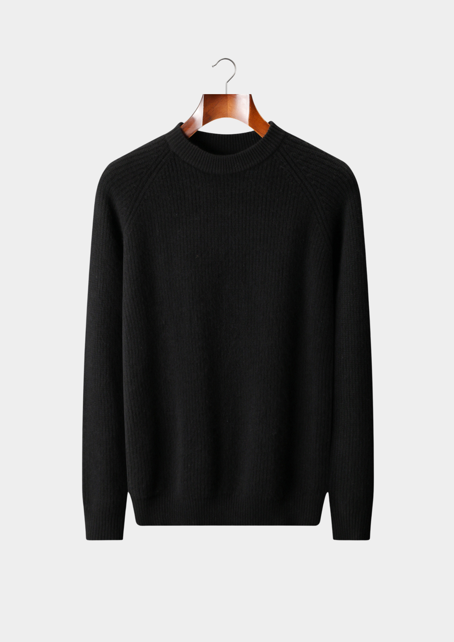 Pure Extra-Fine Merino Wool Ribbed Raglan Crewneck | Solmar