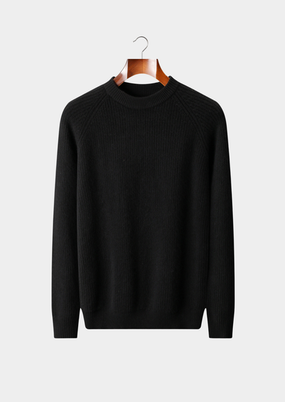 Pure Extra-Fine Merino Wool Ribbed Raglan Crewneck | Solmar