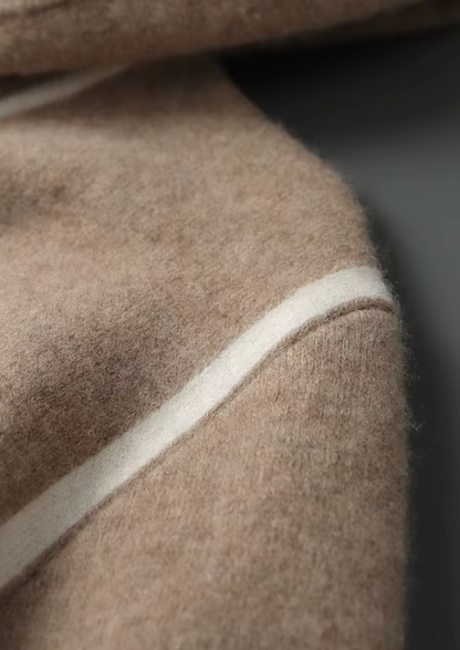 Premium Cashmere Two Tone Zipper Hoodie | Solmar