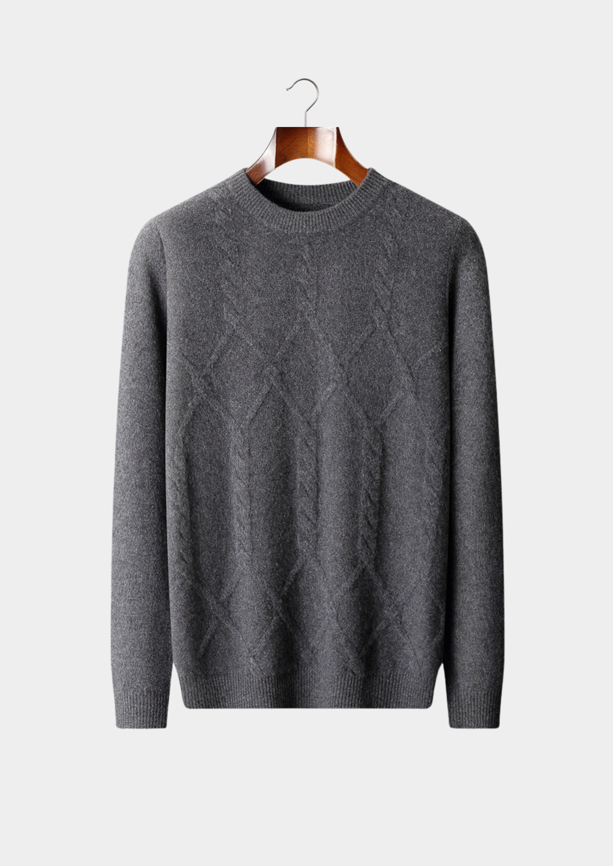 Pure Extra-Fine Merino Wool Cable Crewneck | Solmar