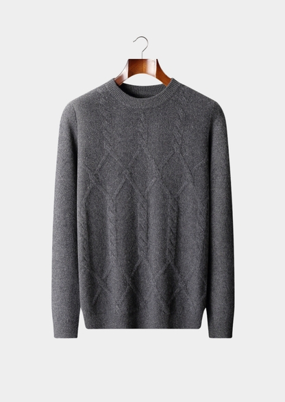 Pure Extra-Fine Merino Wool Cable Crewneck | Solmar