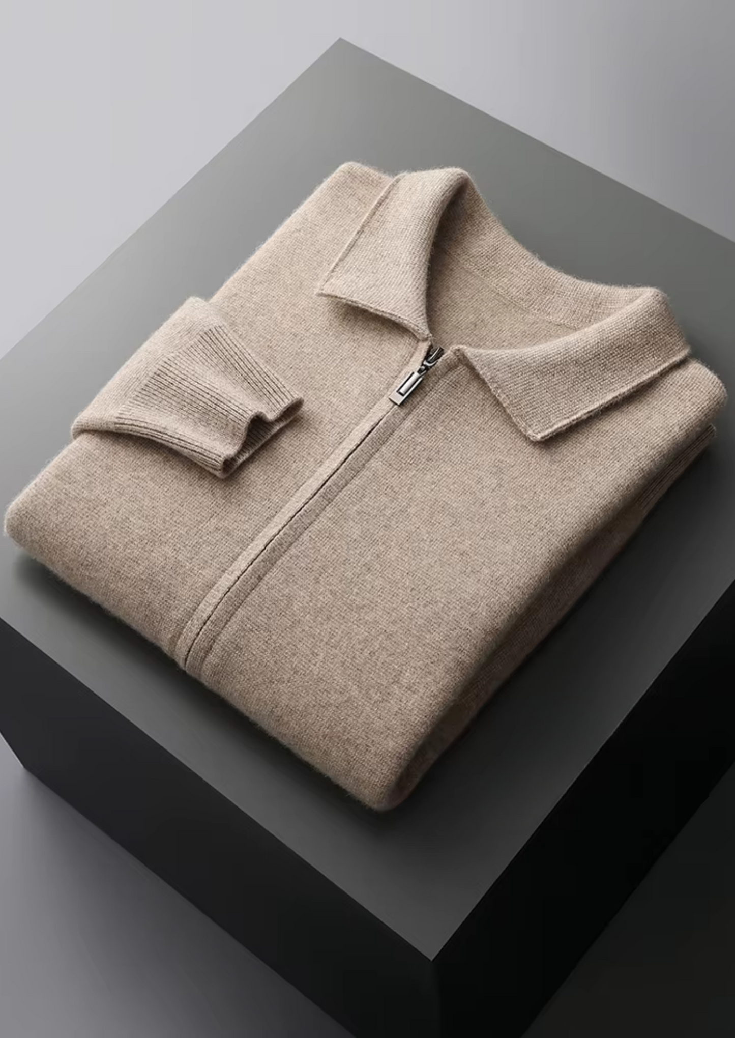 Pure Extra-Fine Merino Wool Zip Polo Cardigan | Solmar