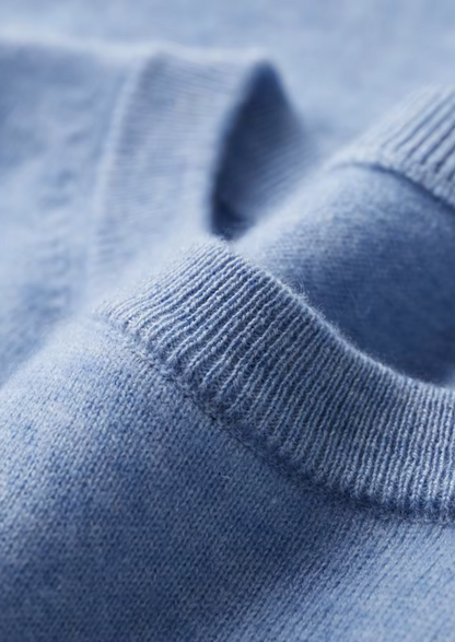 Premium Cashmere Classic Crewneck T-Shirt - Light Blue | Solmar