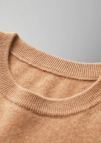 Premium Cashmere Classic Crewneck T-Shirt - Honey Mustard | Solmar
