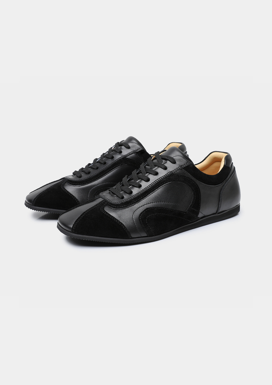 Black Retro Hybrid Suede Leather Runner | Solmar