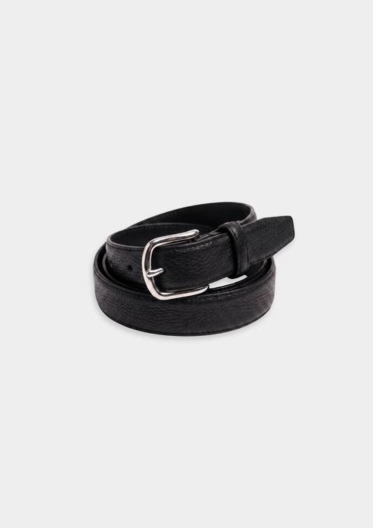Black Essential Leather Belt | Solmar