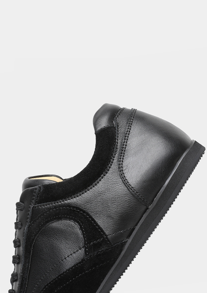 Black Retro Hybrid Suede Leather Runner | Solmar