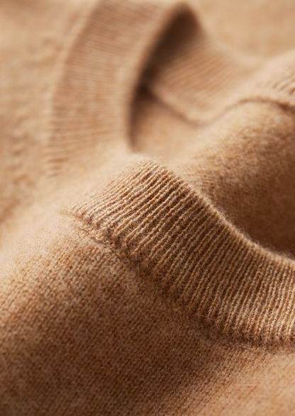 Premium Cashmere Classic Crewneck T-Shirt - Honey Mustard | Solmar
