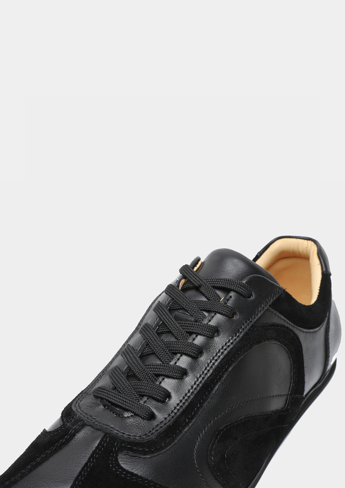 Black Retro Hybrid Suede Leather Runner | Solmar