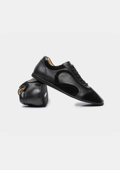 Black Retro Hybrid Suede Leather Runner | Solmar