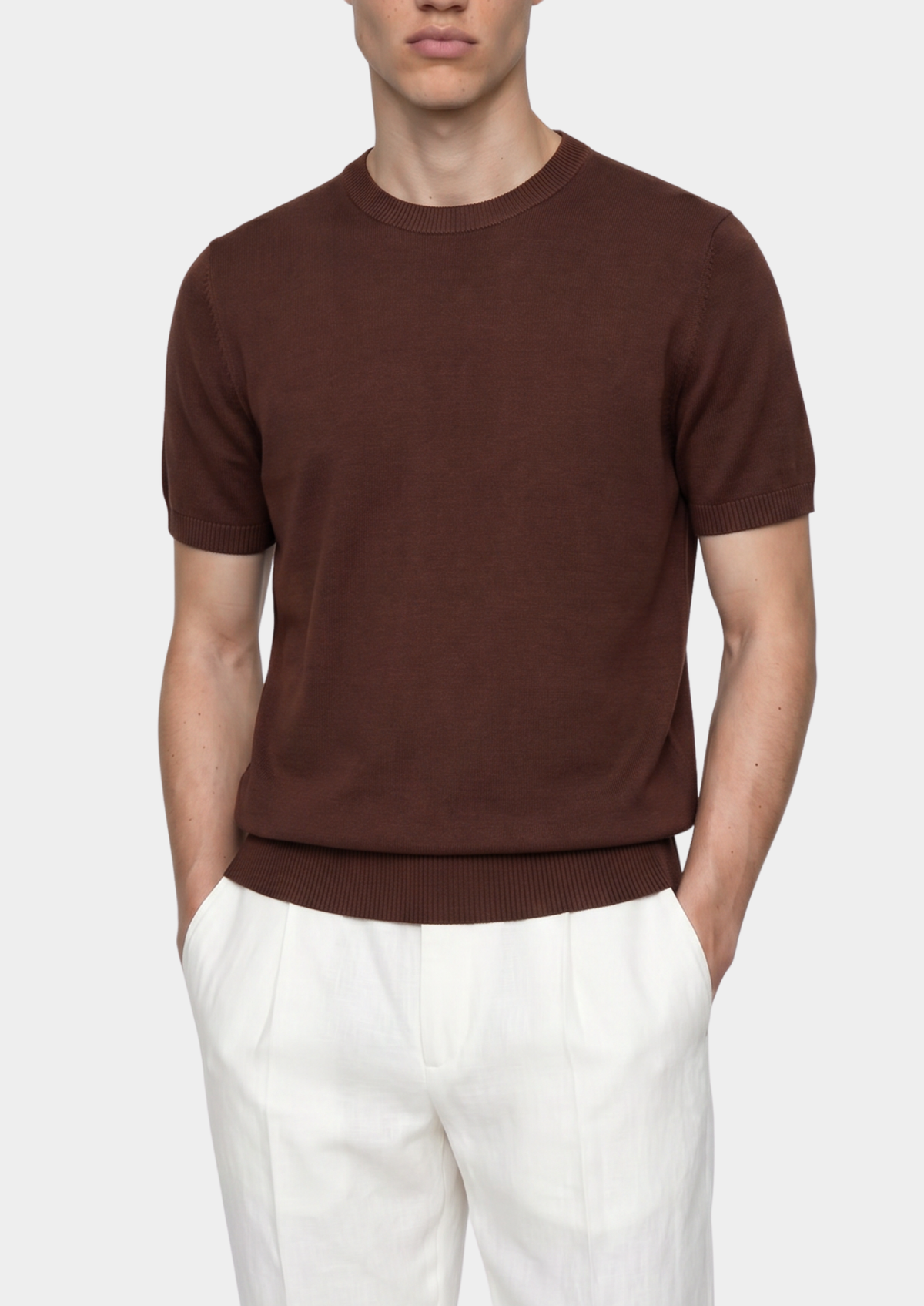 Essential Coffee Knitted Crewneck T-Shirt | Solmar