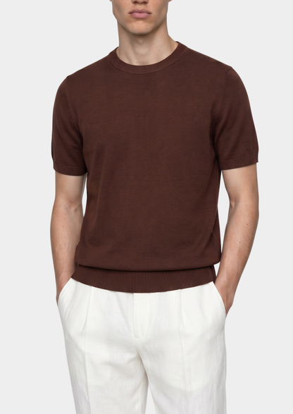 Essential Coffee Knitted Crewneck T-Shirt | Solmar