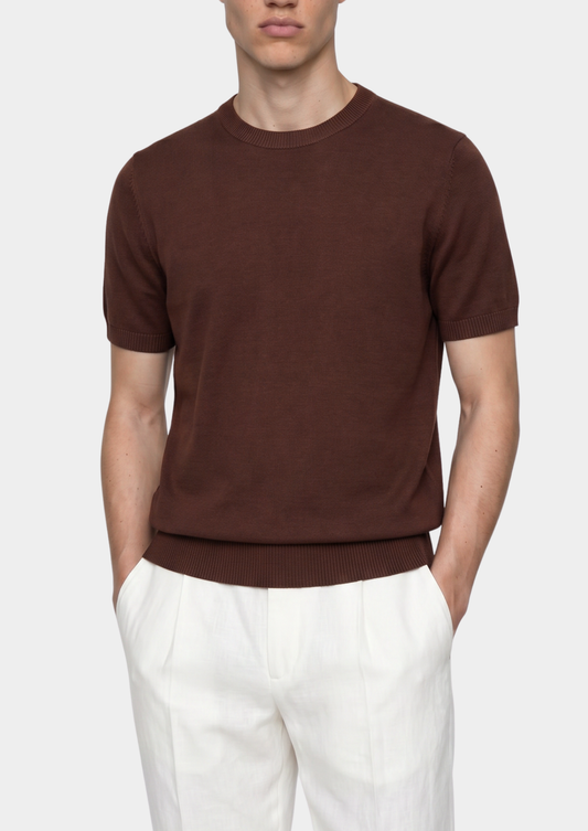 Essential Coffee Knitted Crewneck T-Shirt | Solmar