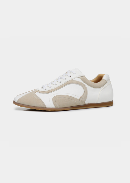 White Retro Hybrid Suede Leather Runner | Solmar