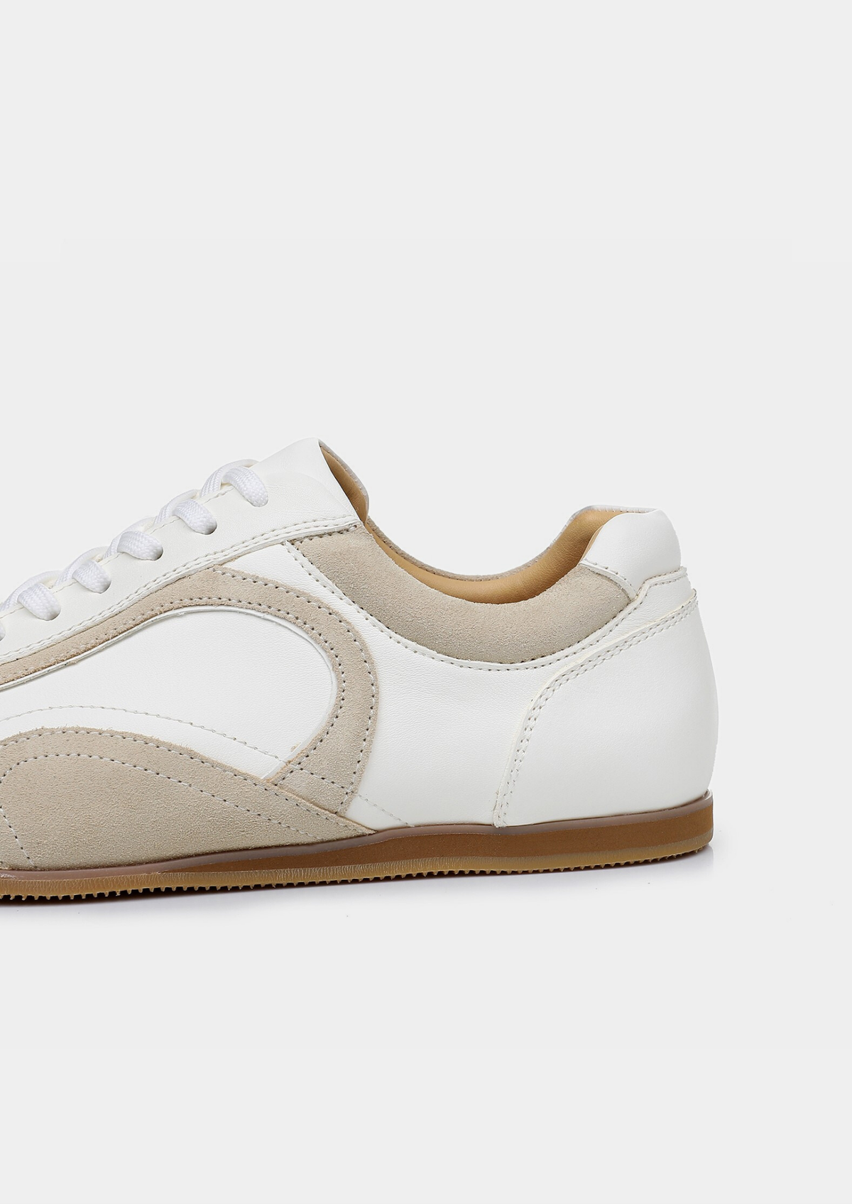 White Retro Hybrid Suede Leather Runner | Solmar