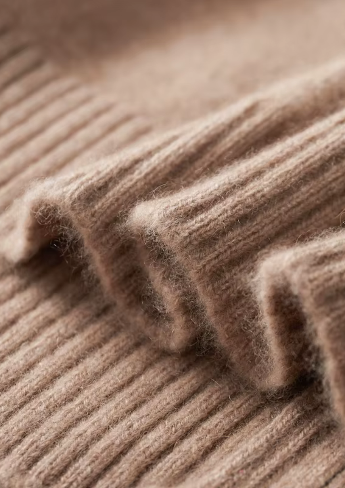Pure Cashmere Beige Funnel Neck Cardigan | Solmar