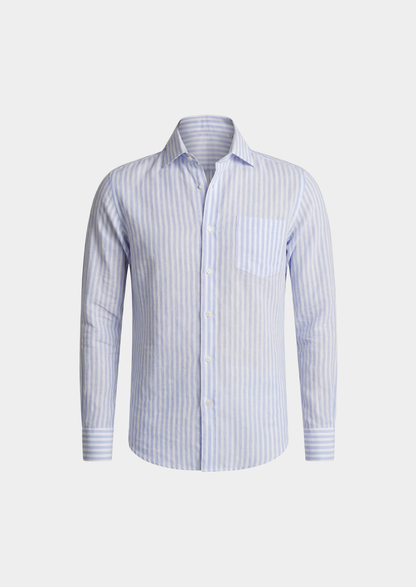 Portofino Striped Coastal Shirt - Light Blue | Solmar
