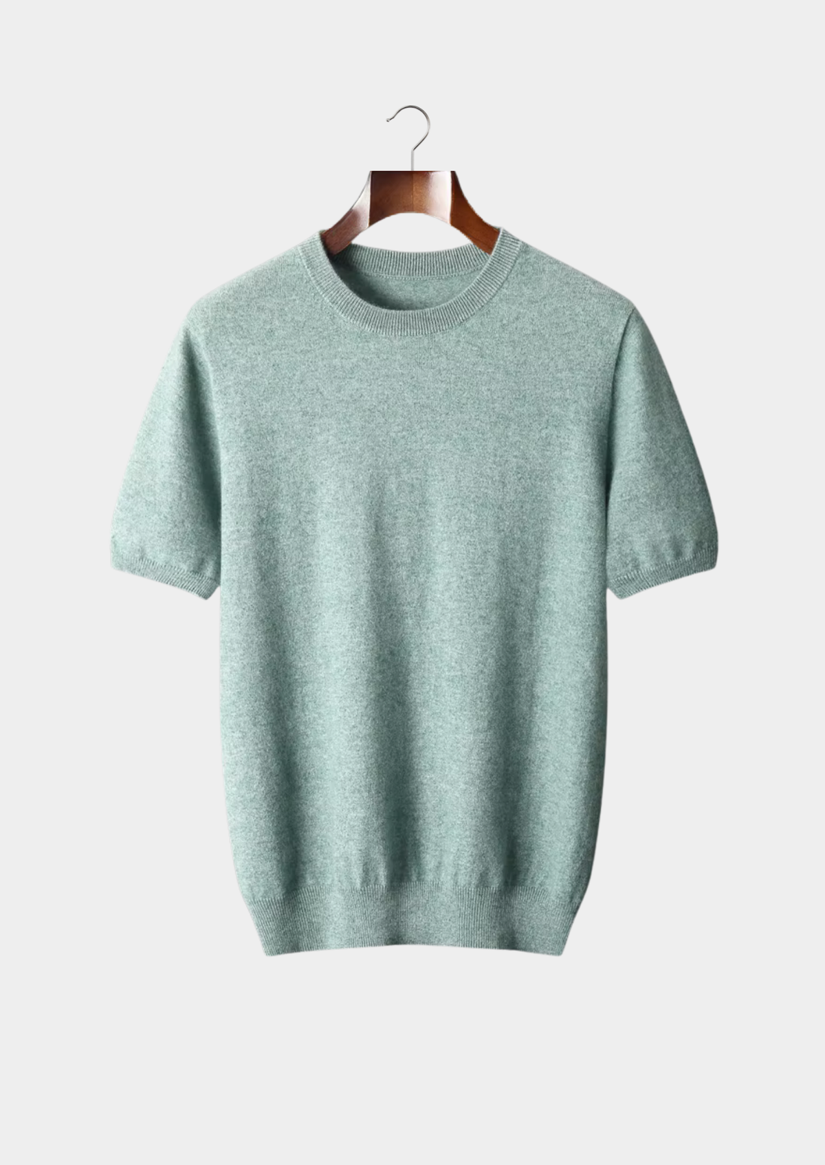 Premium Cashmere Classic Crewneck T-Shirt - Verdant Slate | Solmar