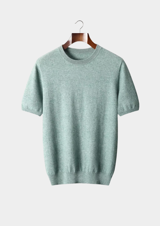 Premium Cashmere Classic Crewneck T-Shirt - Verdant Slate | Solmar
