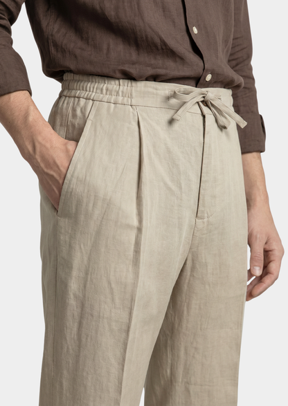Drawstring Coastal Trousers - Sand | Solmar