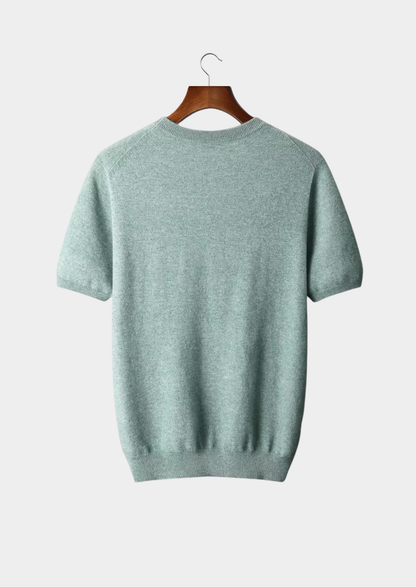 Premium Cashmere Classic Crewneck T-Shirt - Verdant Slate | Solmar