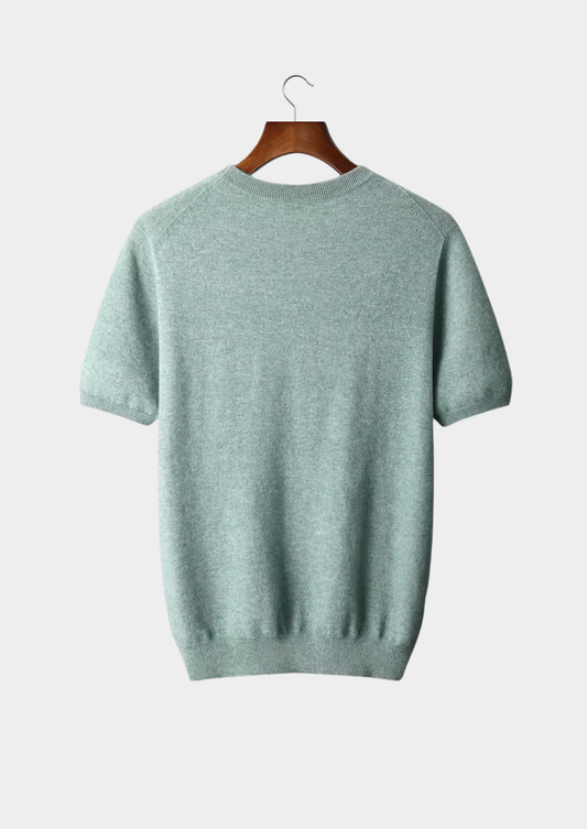 Premium Cashmere Classic Crewneck T-Shirt - Verdant Slate | Solmar