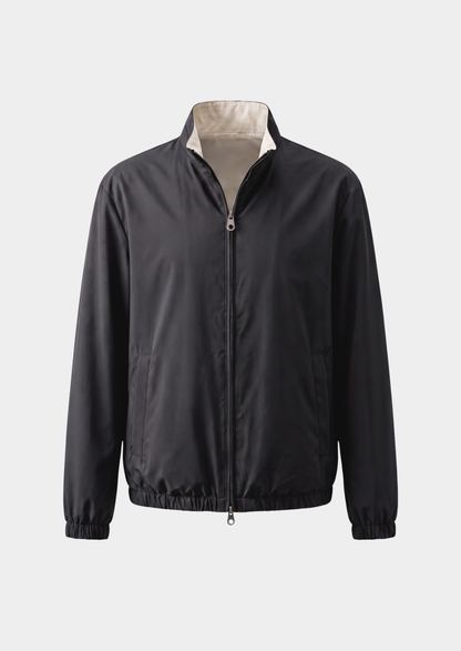 Black Technical Windbreaker Jacket | Solmar