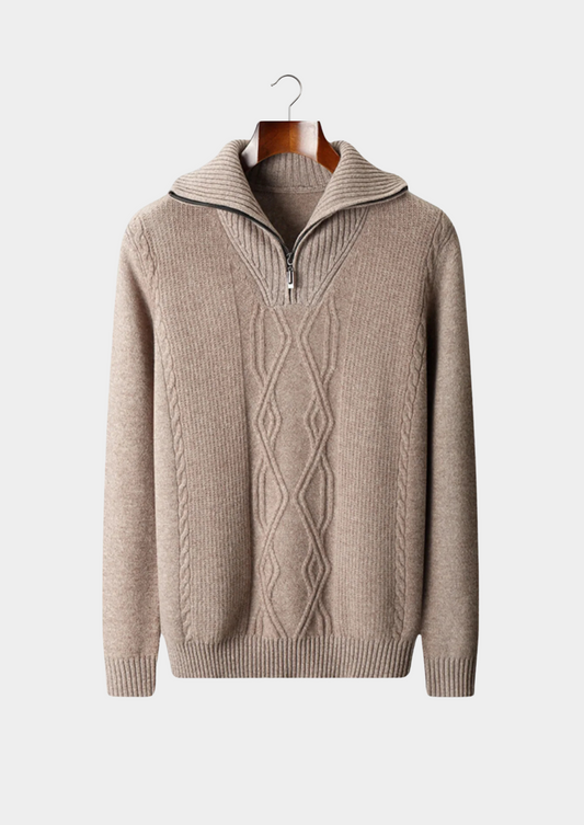 Pure Extra-Fine Merino Wool Half Zip Sweater | Solmar