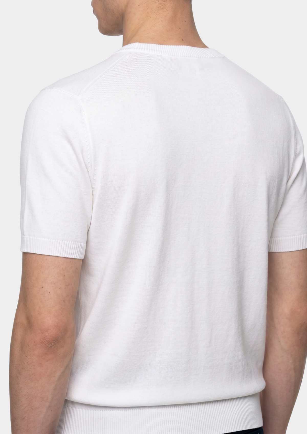 Essential White Knitted Crewneck T-Shirt | Solmar
