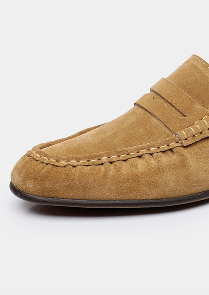 Caramel Classic Penny Suede Loafers | Solmar
