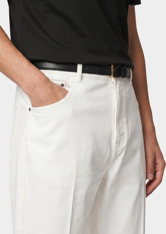 Essential White Straight Leg Denim Trousers | Solmar