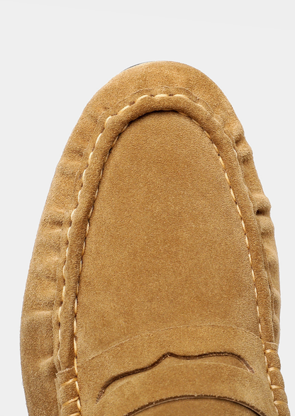 Caramel Classic Penny Suede Loafers | Solmar