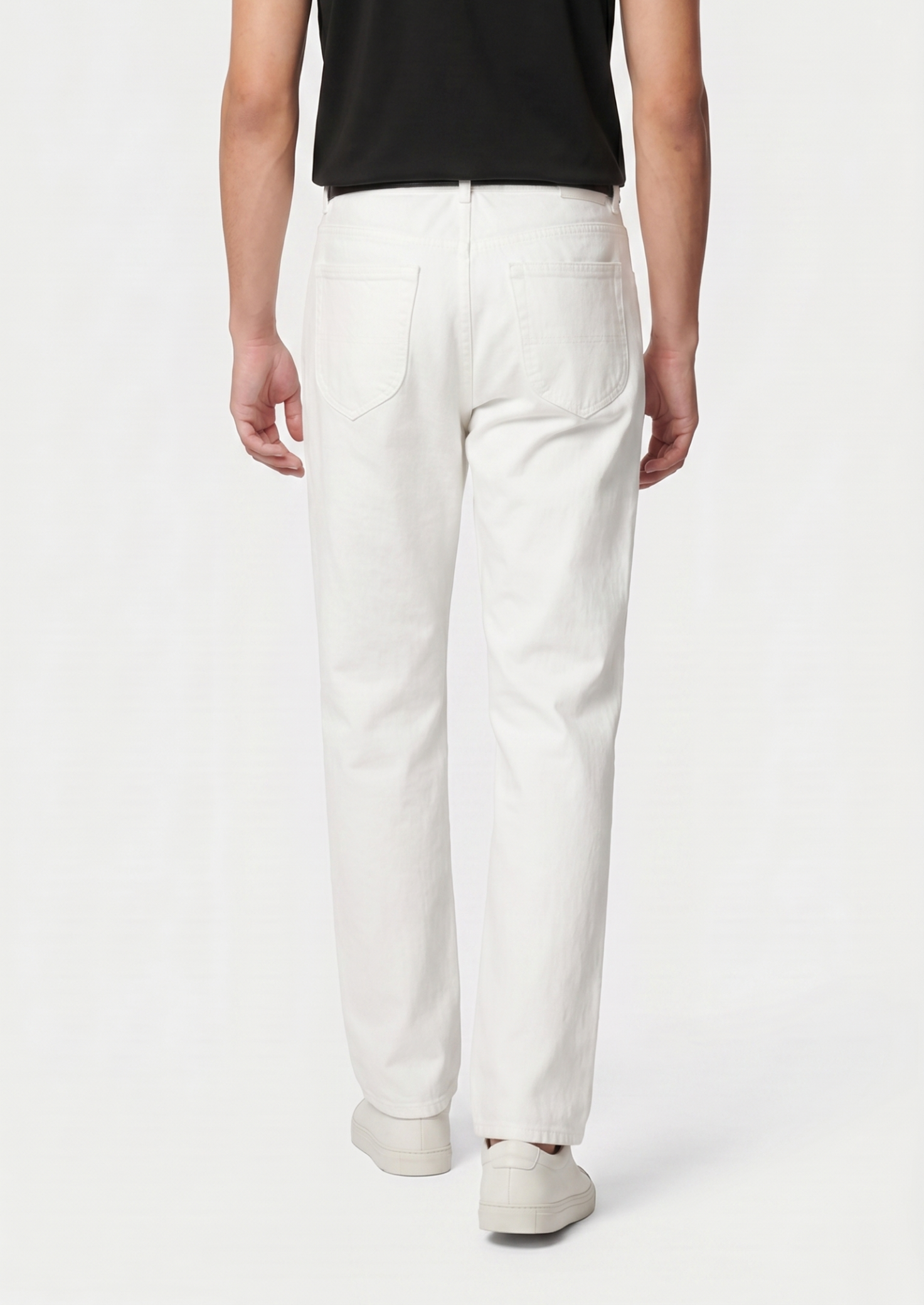 Essential White Straight Leg Denim Trousers | Solmar