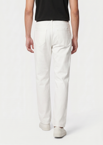 Essential White Straight Leg Denim Trousers | Solmar