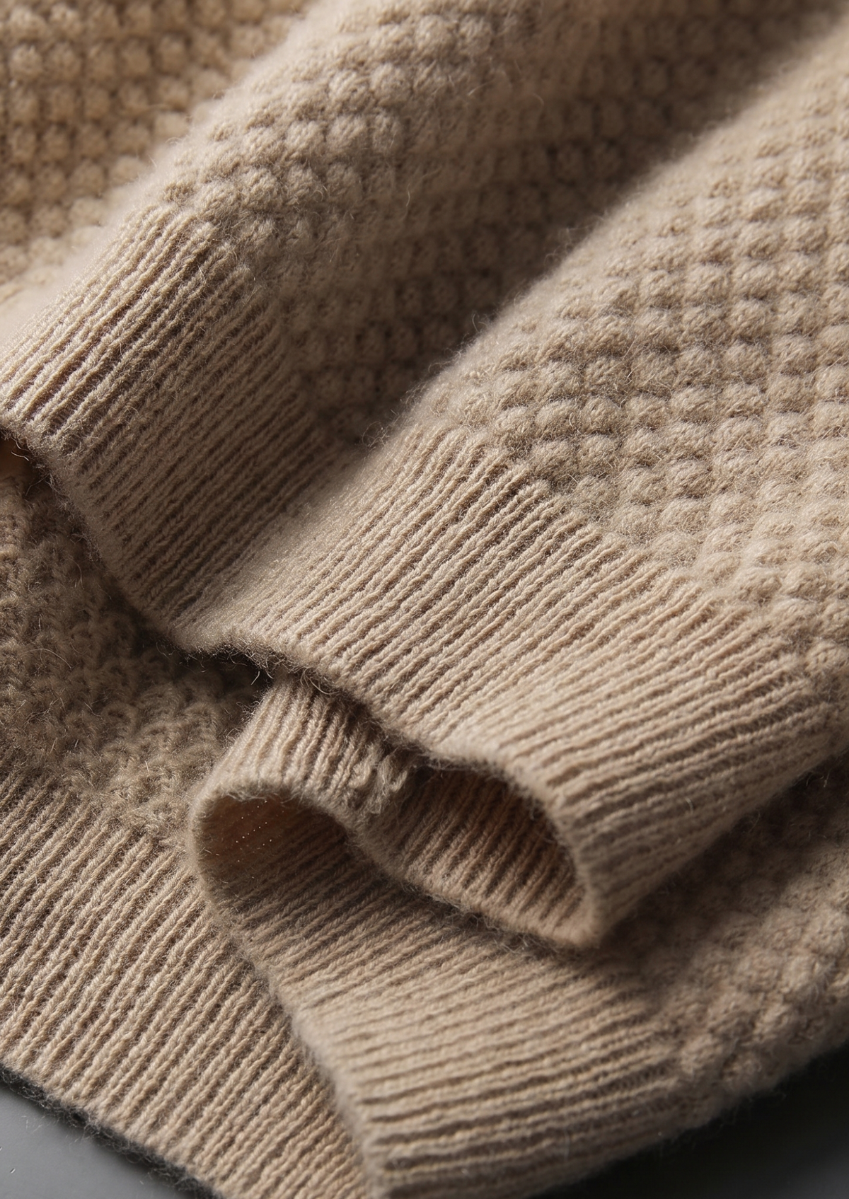 Premium Cashmere Beige Two-Tone Polo | Solmar