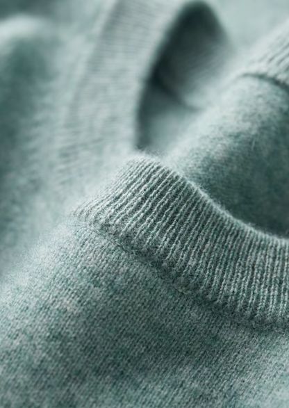 Premium Cashmere Classic Crewneck T-Shirt - Verdant Slate | Solmar