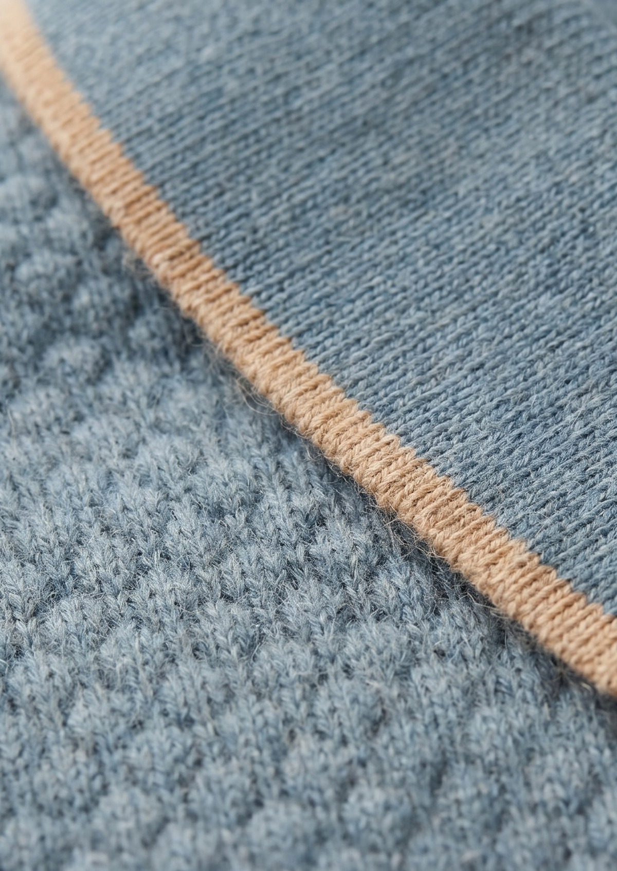 Premium Cashmere Sea Blue Two-Tone Polo | Solmar