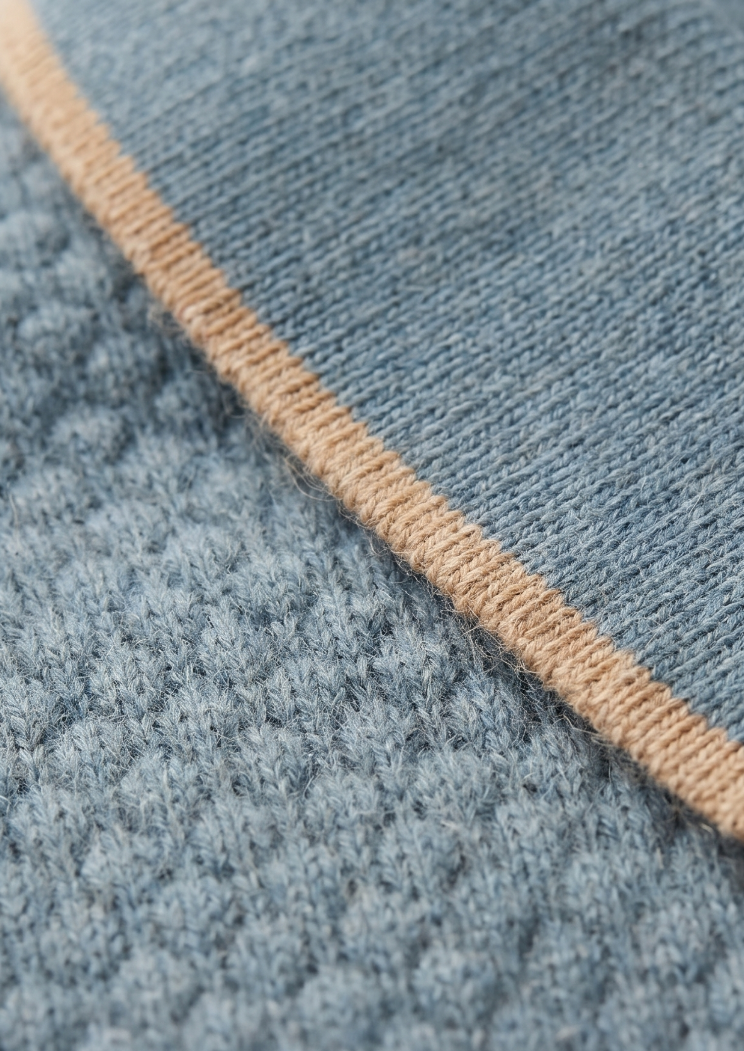 Premium Cashmere Sea Blue Two-Tone Polo | Solmar