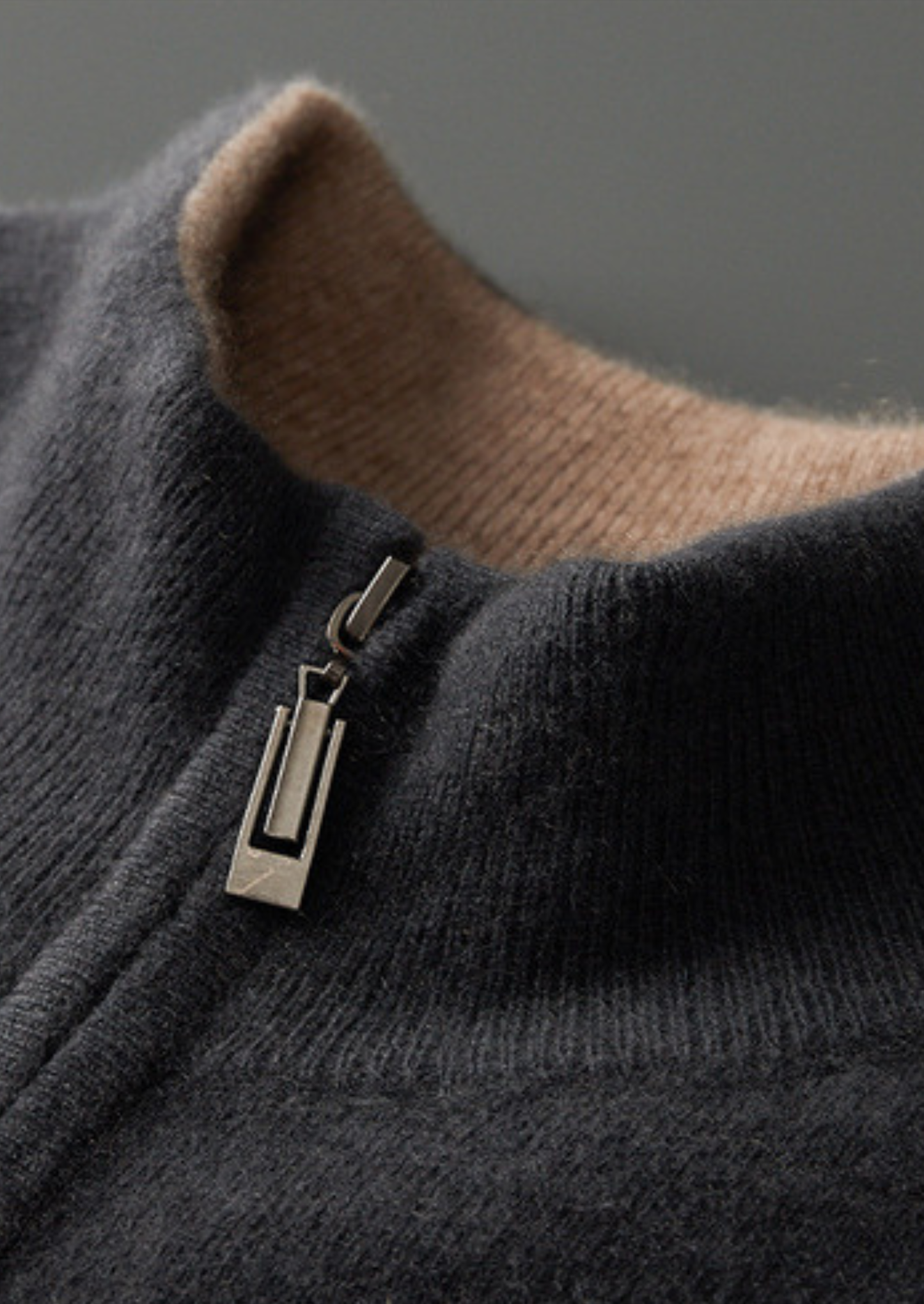 Pure Cashmere Dark Gray Dual Zip Cardigan | Solmar