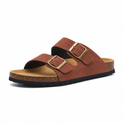 Maibulun Suede Arizona Sandals - Chestnut | Solmar