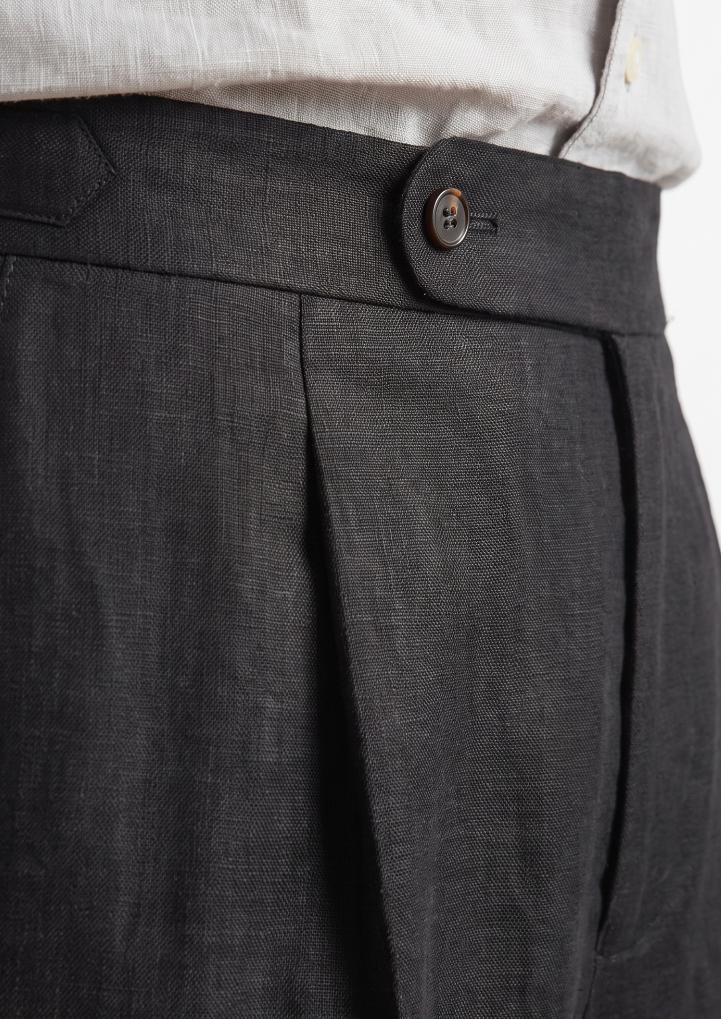 Tuscany Pleated Coastal Trousers - Black | Solmar