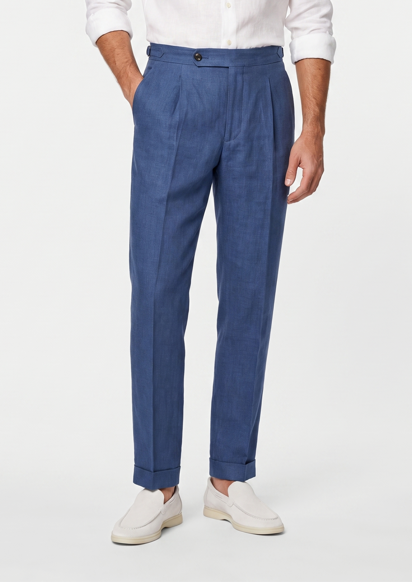 Tuscany Pleated Coastal Trousers - Blue | Solmar