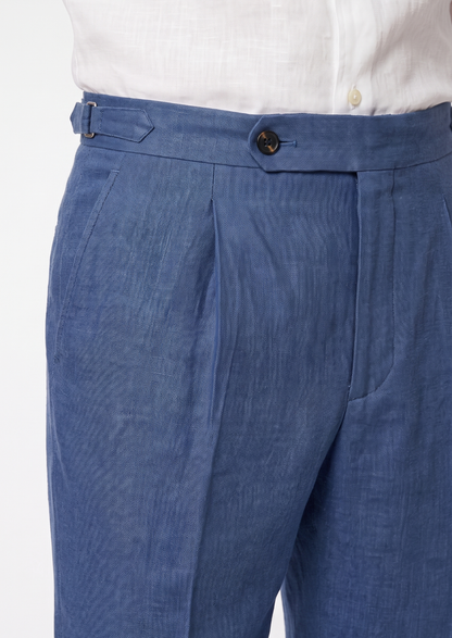 Tuscany Pleated Coastal Trousers - Blue | Solmar